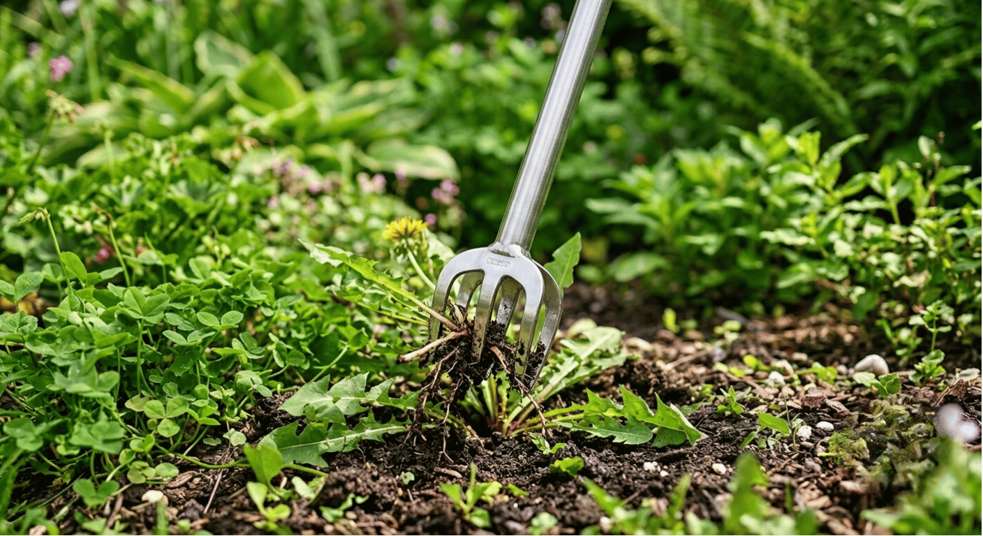 Ergonomic Stand-Up Weed Puller Tool – Long Handle Manual Root Remover