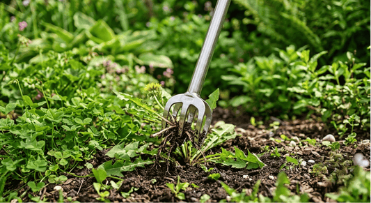 Ergonomic Stand-Up Weed Puller Tool – Long Handle Manual Root Remover