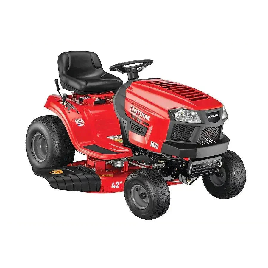 CRAFTSMAN T110 42-in Riding Lawn Mower with Double Bagger & Mulch Kit Bundle (Snow Plow Added)